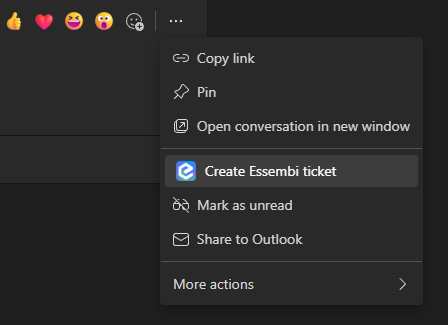 Create backlog ticket from Microsoft Teams