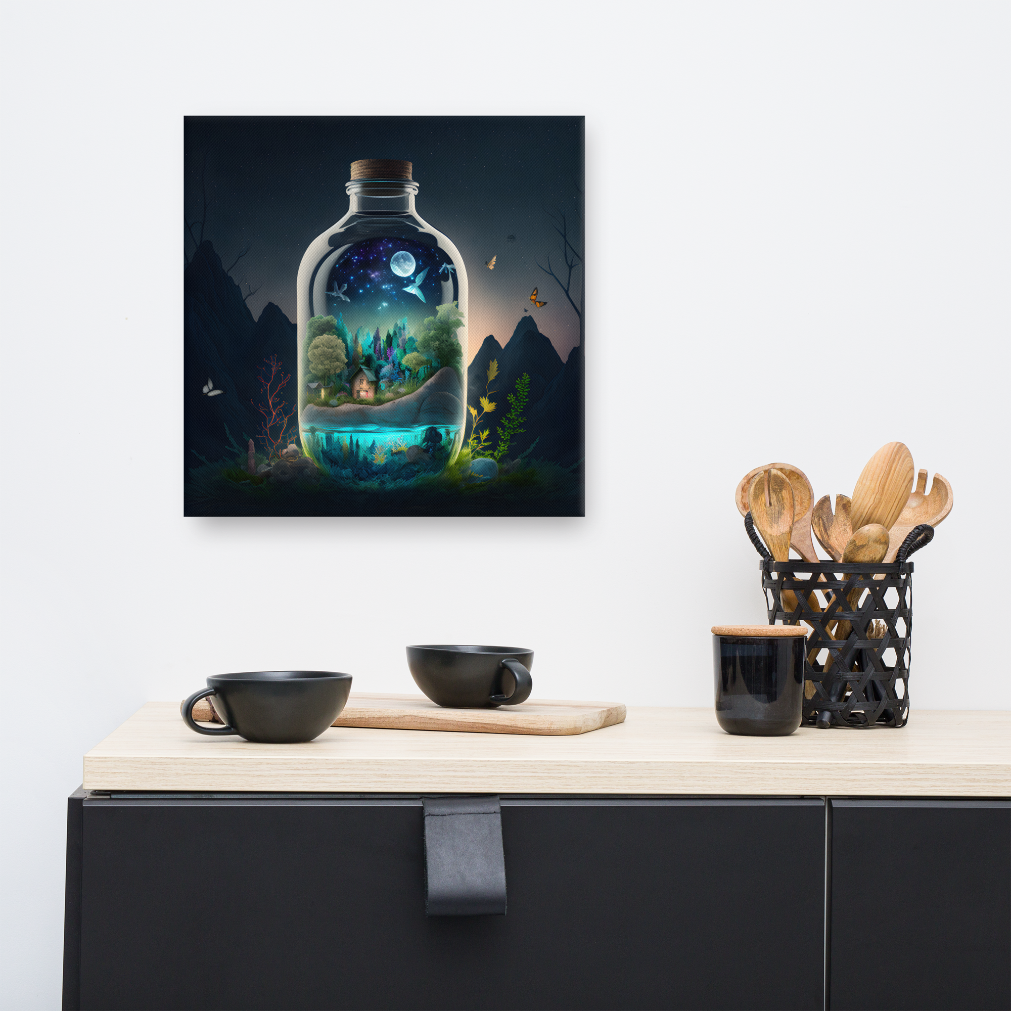 Biome in a bottle, Coastal Woods in the Summer Canvas Print