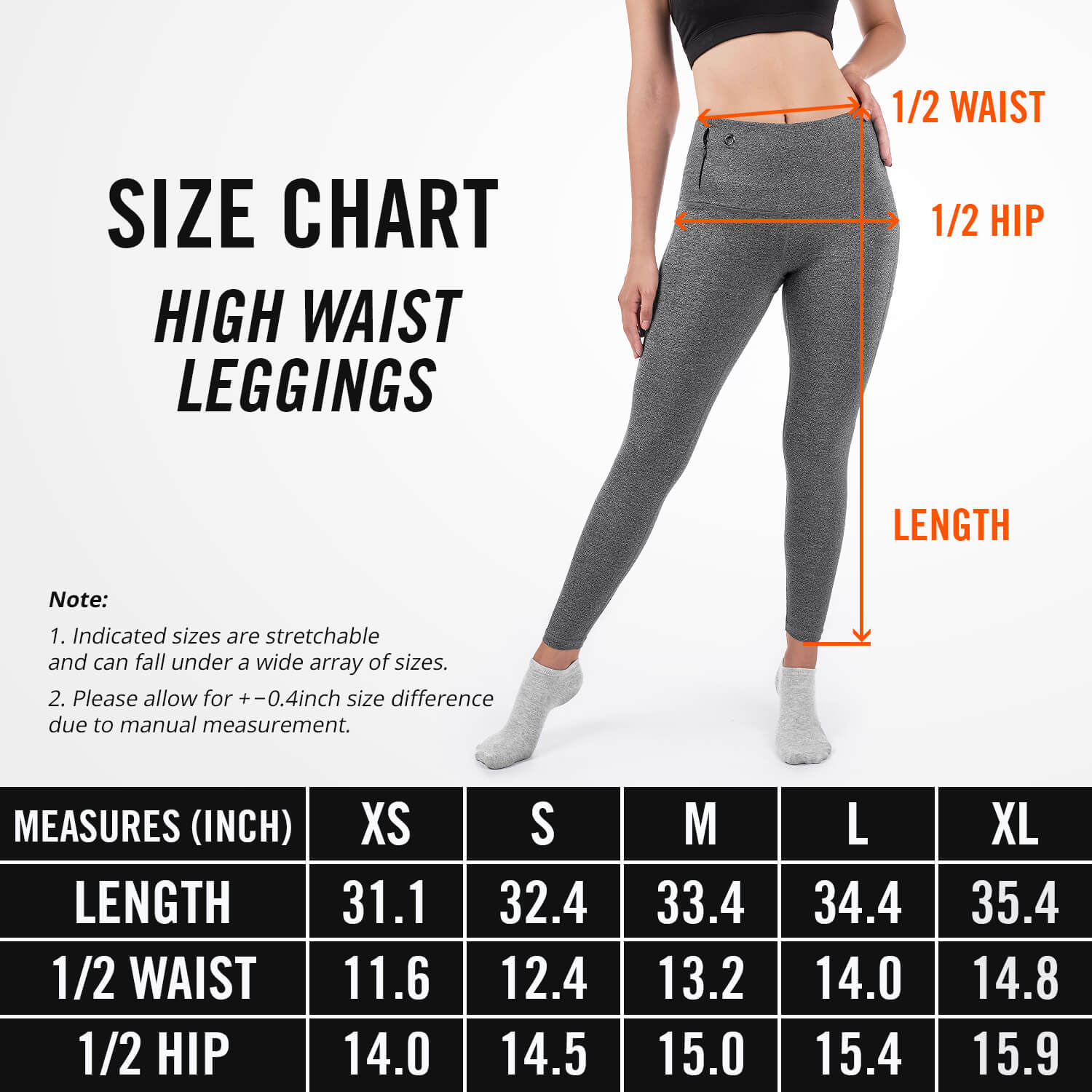 Xxl Leggings Size Charts For Women