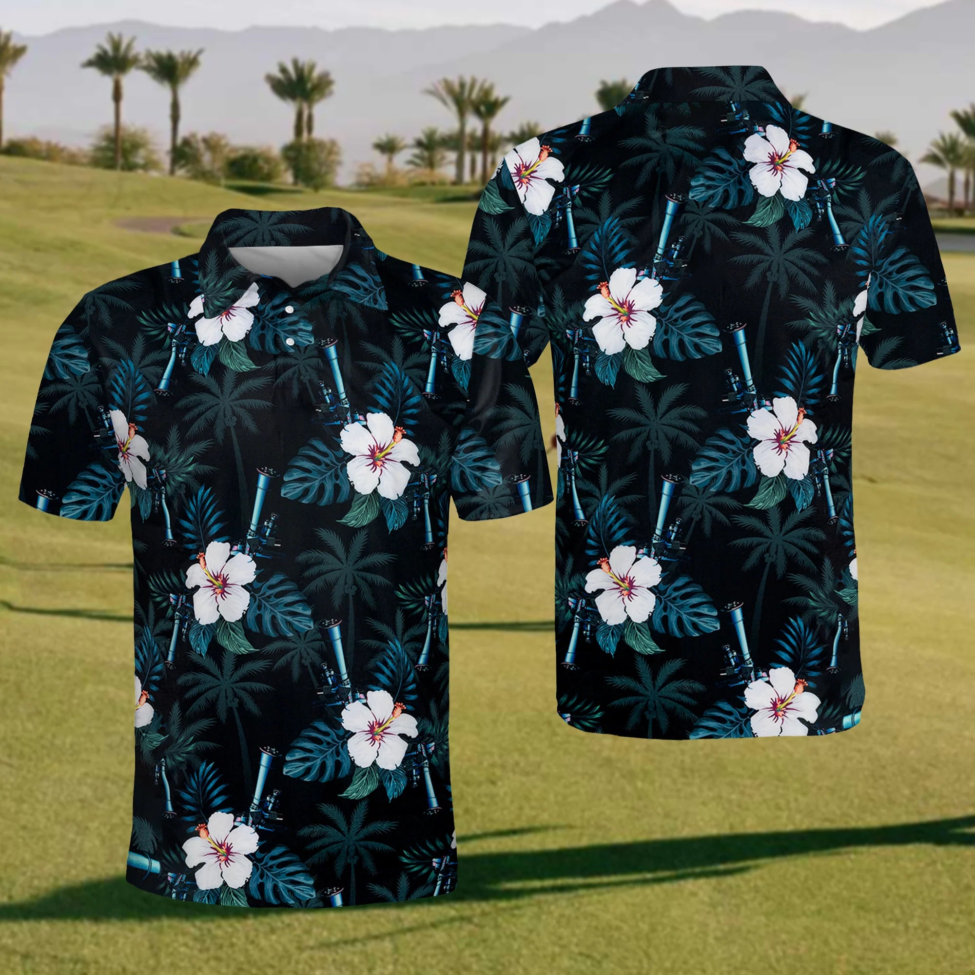 Astronaut Galaxy Men's Golf Polo Shirt, Fathers Day Golf Gift