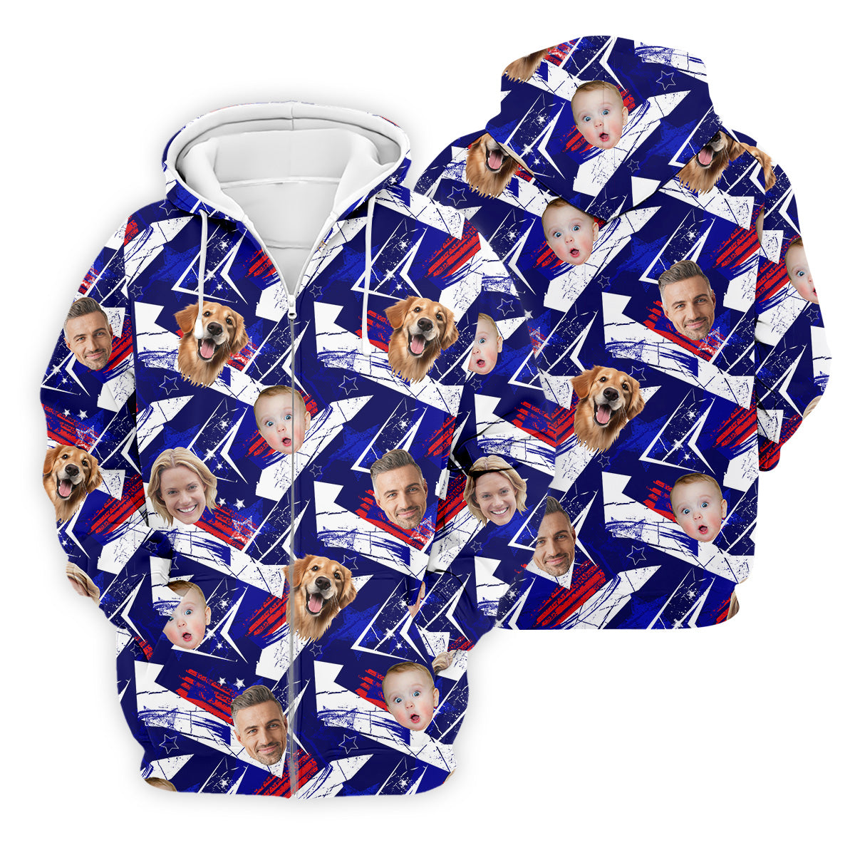 Patriotic Custom Face Shirts, Men's Golf Polo Shirt, Patriotic Golf Polo Shirt, 4th Of July Shirt, USA Golf Shirt - Image 6