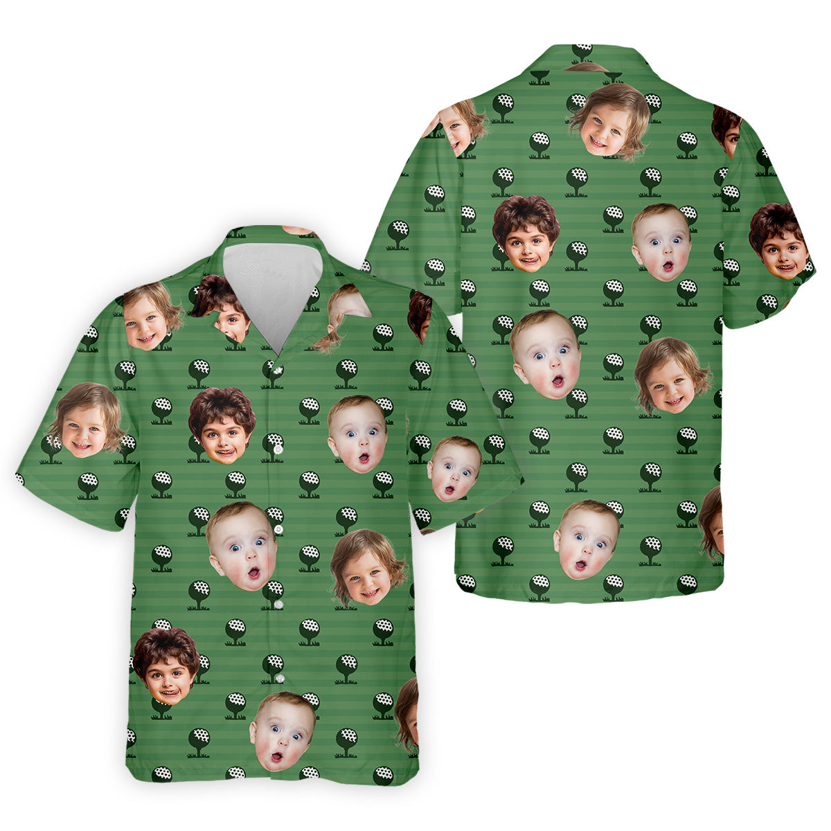 Custom Face Kids Photo Pattern Golf Shirt, Funny Polo Golf Shirt, Funny Father's Day Gifts - Image 7