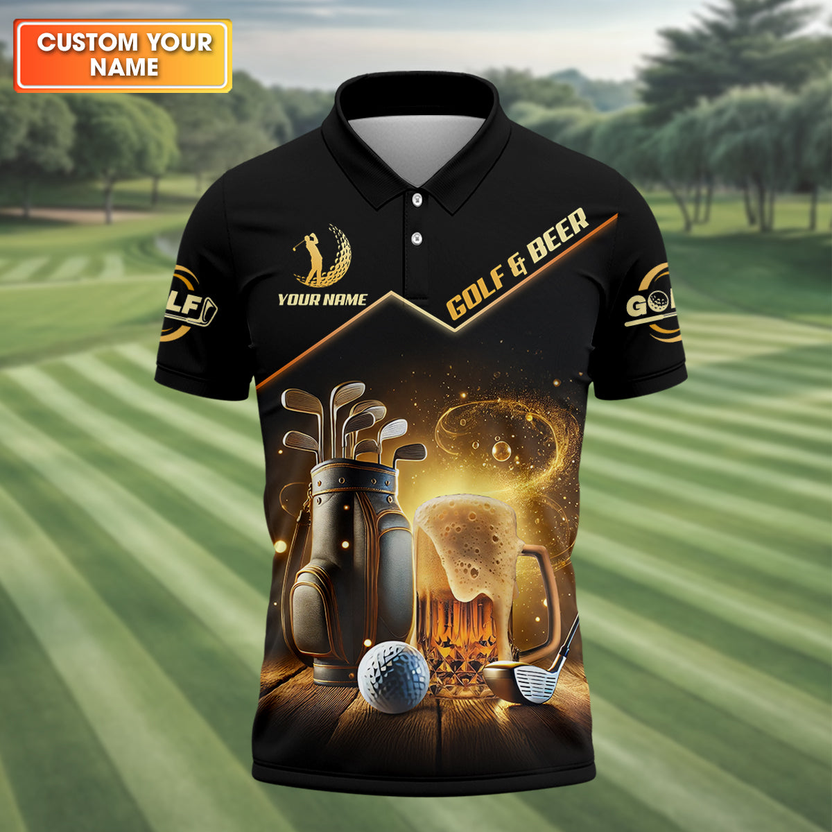 Golf And Beer Custom Men's Golf Polo Shirt, Beer Golf Shirt, Gift For Golfers - Image 12