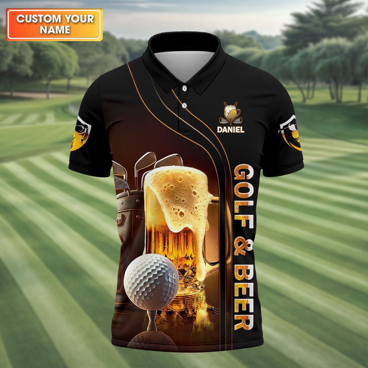 That's What I Do I Drink Beer And Play Golf Custom Funny Golf Polo Shirt, Dad Golf Gifts - Image 4