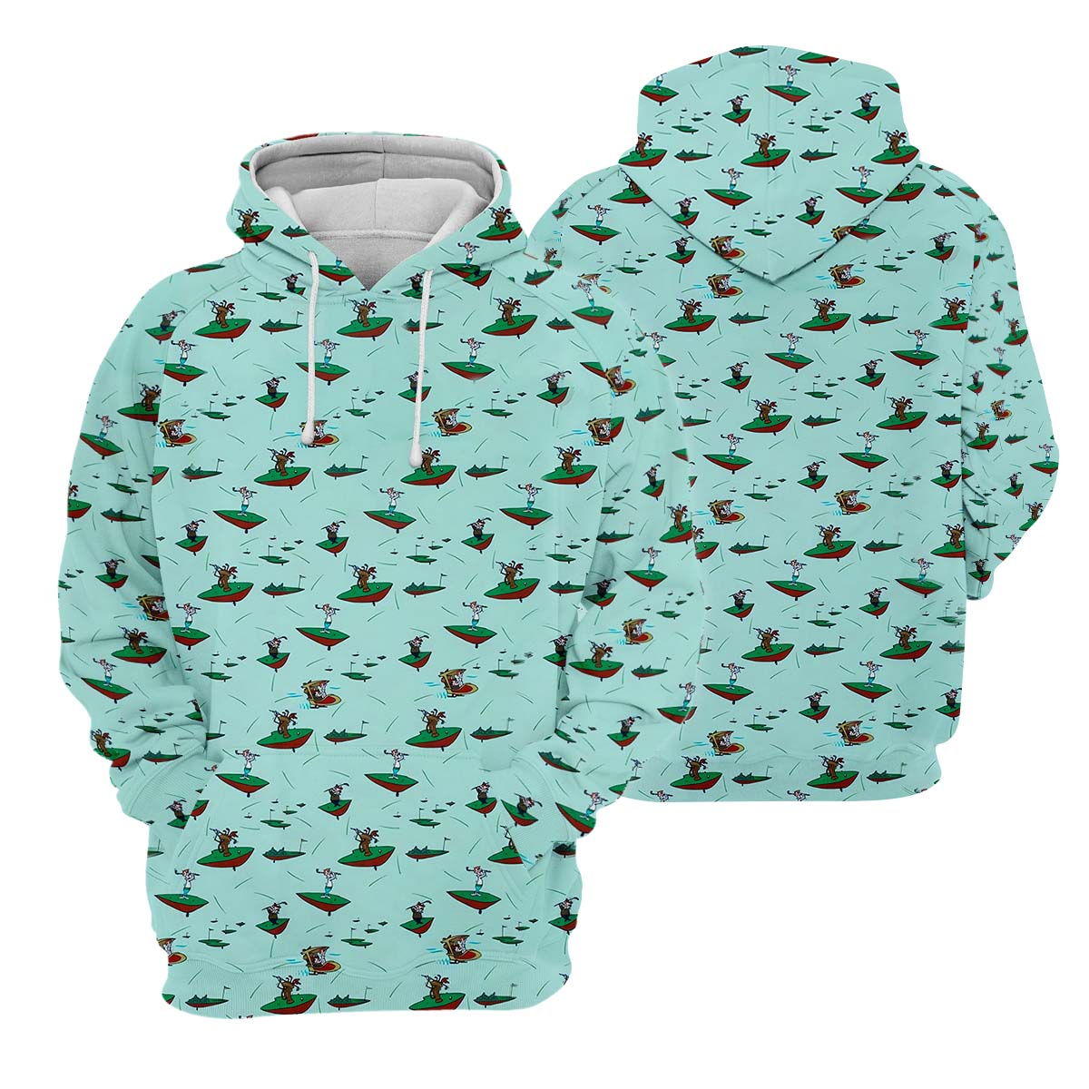 Playful Cartoon Golfer Golf Polo Shirt, Golf Gifts For Men, Golf Gift Ideas - Image 5