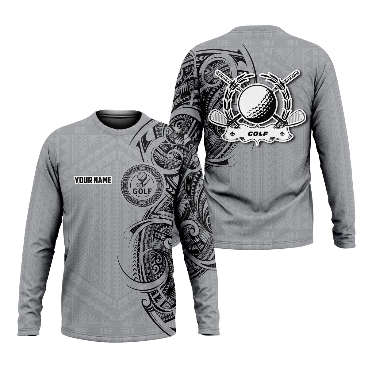 Strike Grey Tribal Tattoo Custom Men's Golf Polo Shirt, Funny Golf Shirt, Dad Golf Gift - Image 7