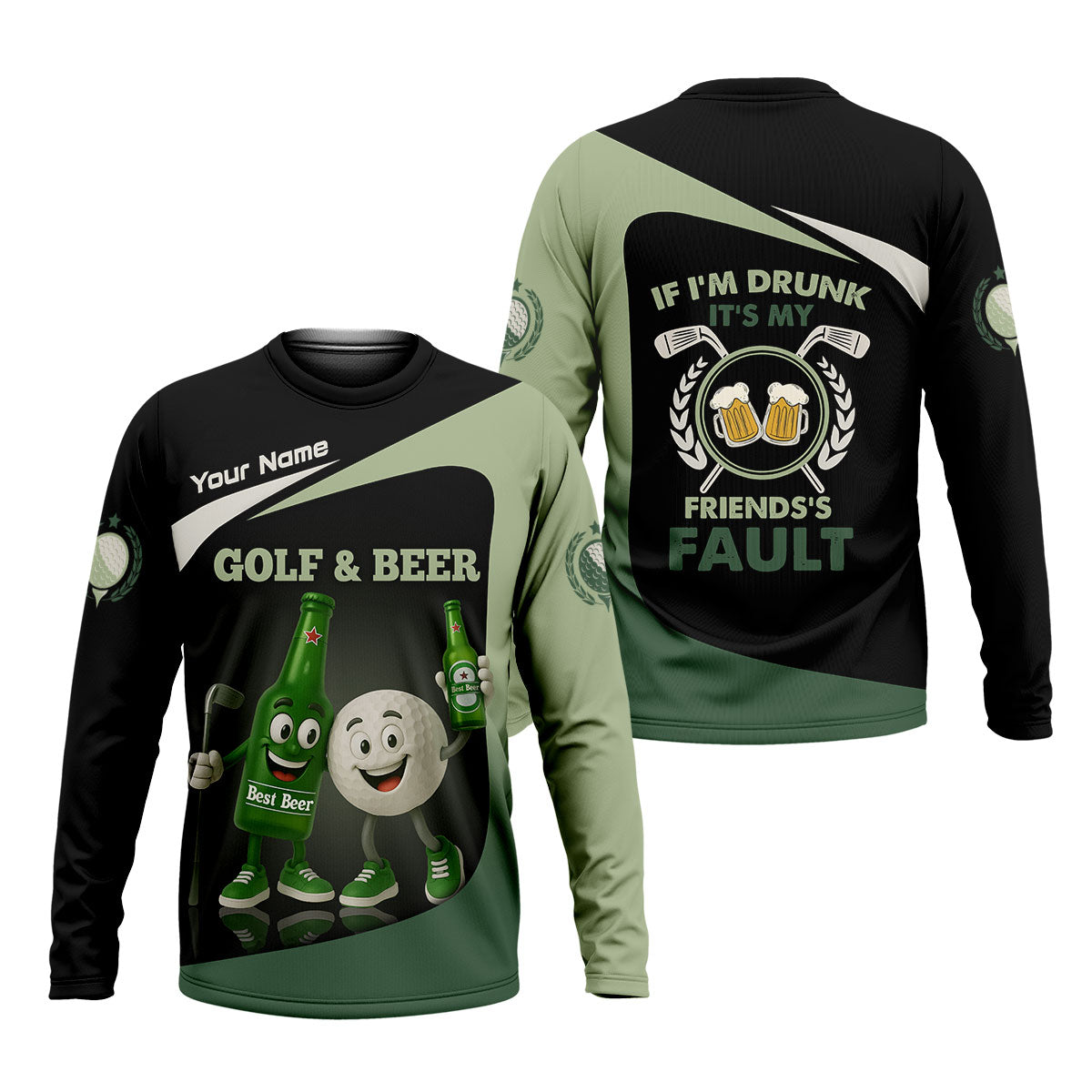 Funny Beer And Golf Custom Golf Polos For Men, Mens Golf Gift, Golfing Apparel, Gift For Golfers - Image 7