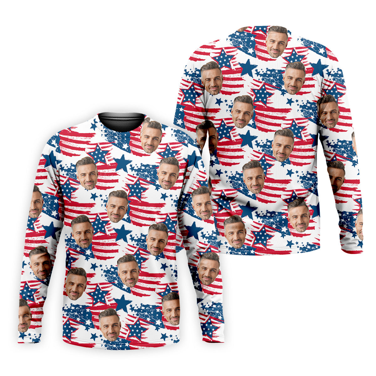Custom America Flag Shirt With Face, Custom Face Shirt, US Patriotic Pride Unisex Tropical Hawaiian Aloha Shirt, Summer Vacation - Image 11