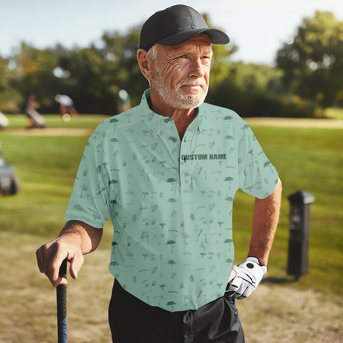 Custom Masters Men's Golf Polo Shirt, Funny Golf Shirt, Father's Day Shirt - Image 2