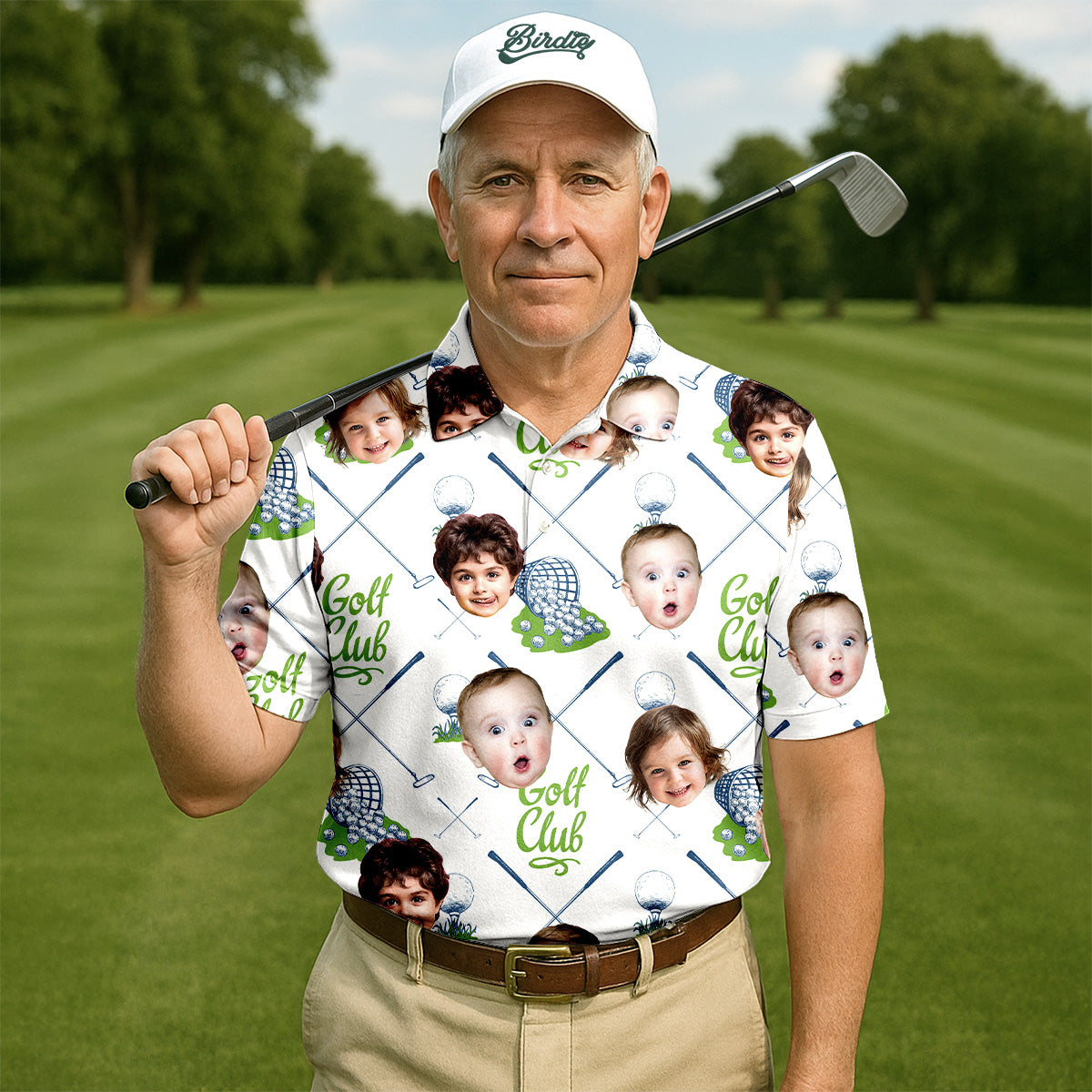 Custom Face Kids Photo Shirt Funny Polo Golf Shirt, Golf Club Shirt, Custom Father's Day Gifts - Image 3