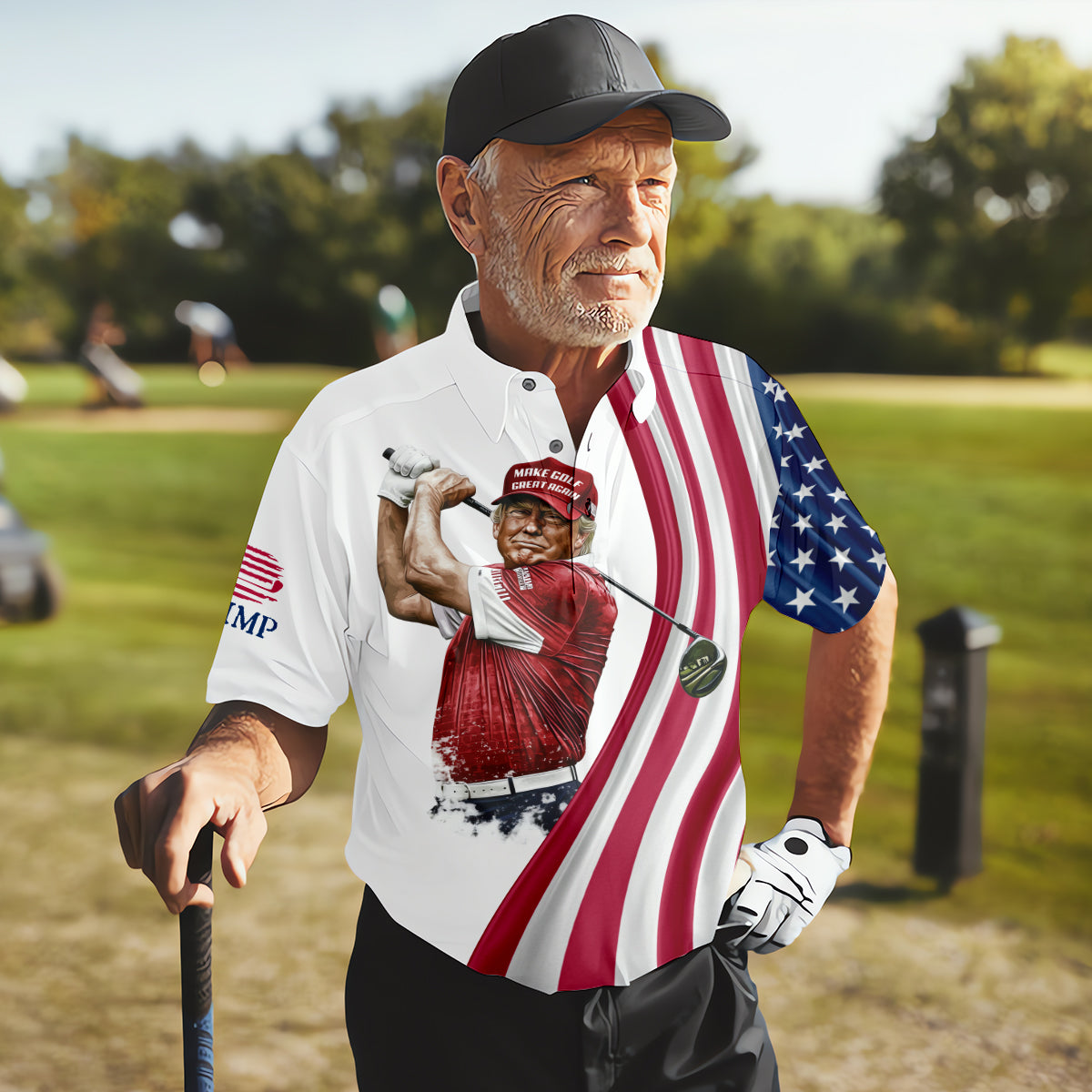 Make Golf Great Again Men's Golf Polo Shirt, Trump Funny Golf Shirt, Father's Day Gifts - Image 4