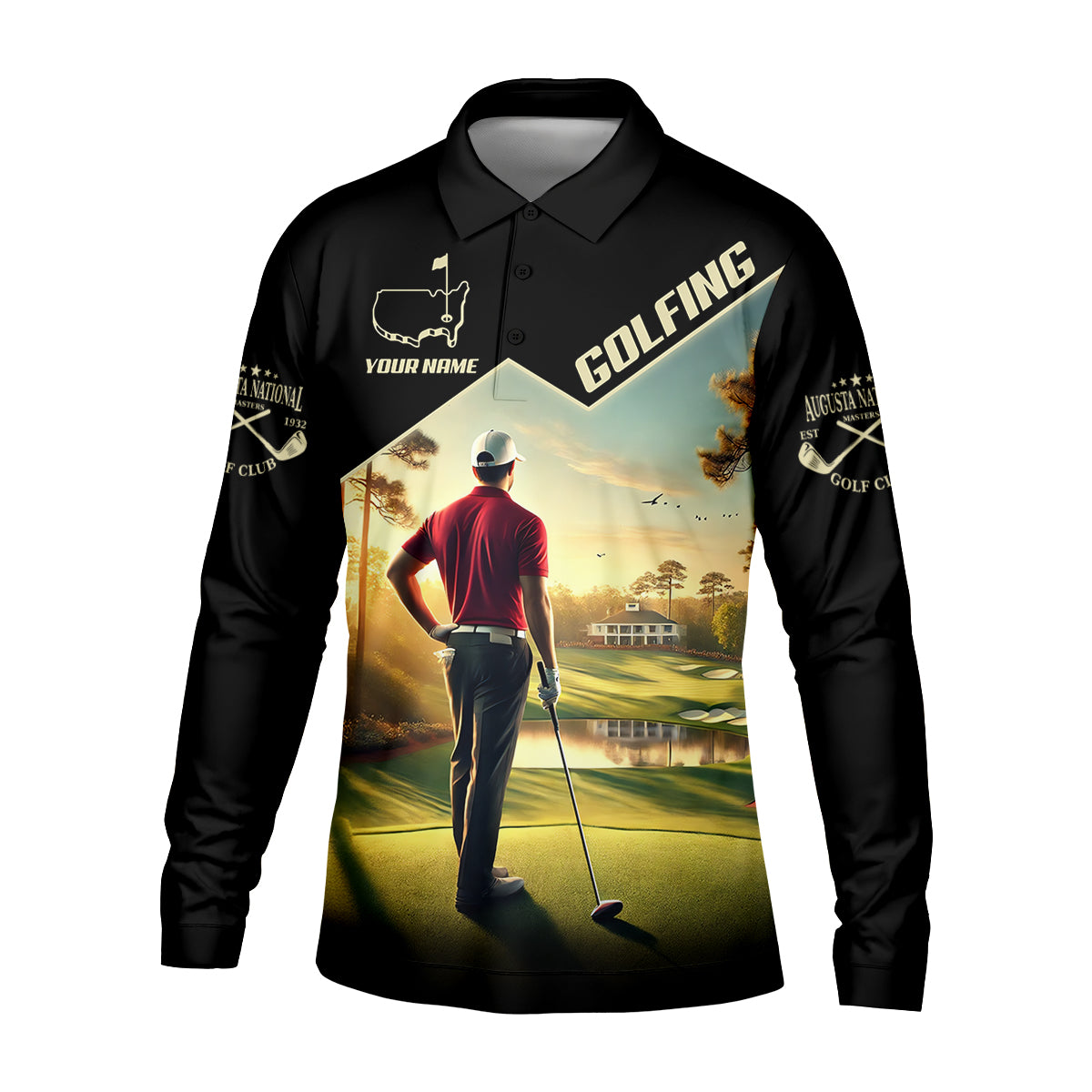 Custom Augusta Golfer Men's Golf Polo Shirt, Golfing Apparel, Mens Golf Gift, Funny Golf Polo Shirt - Image 5