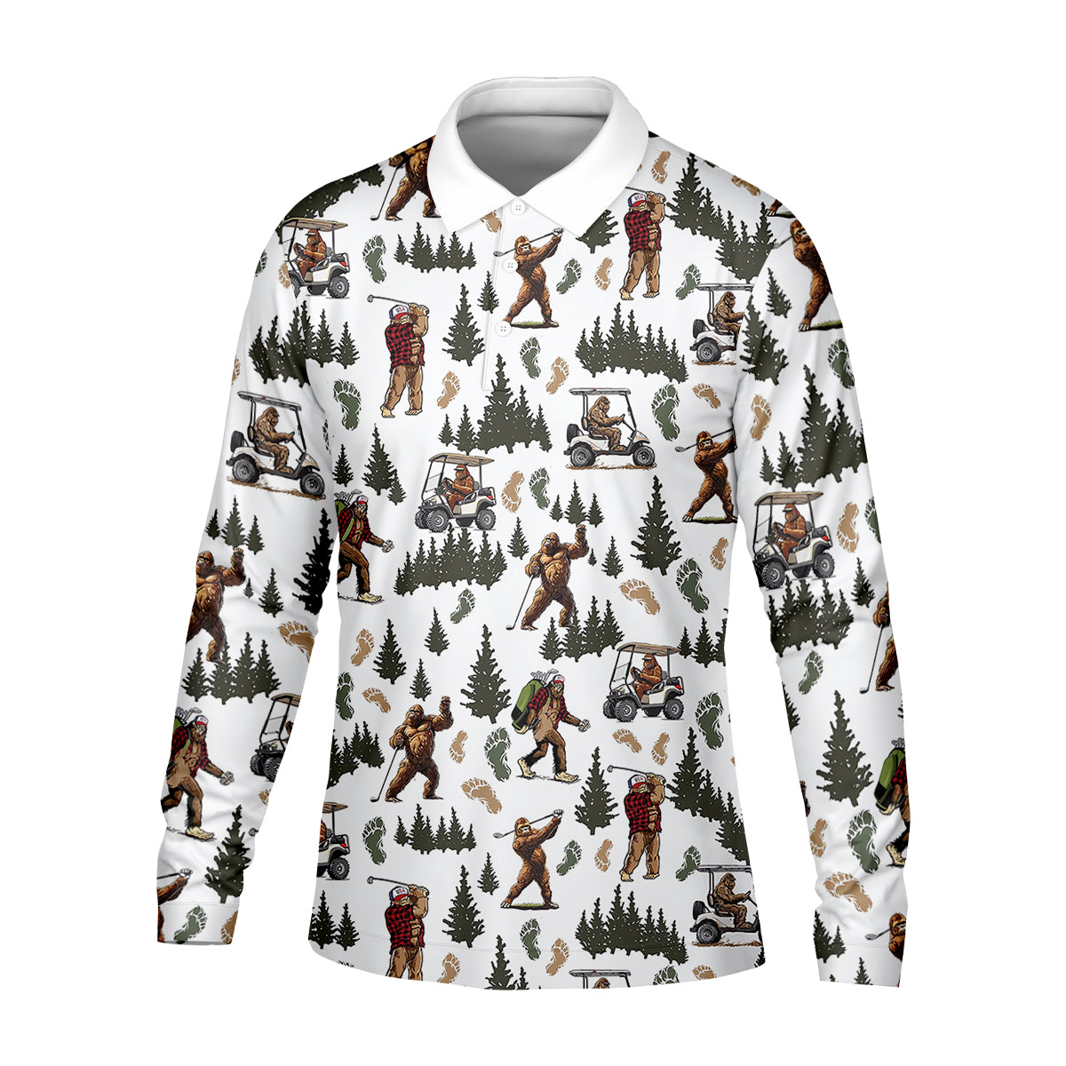 Bigfoot Sasquatch Men's Golf Polo Shirt, Funny Golf Shirt, Men Golf Gifts - Image 8