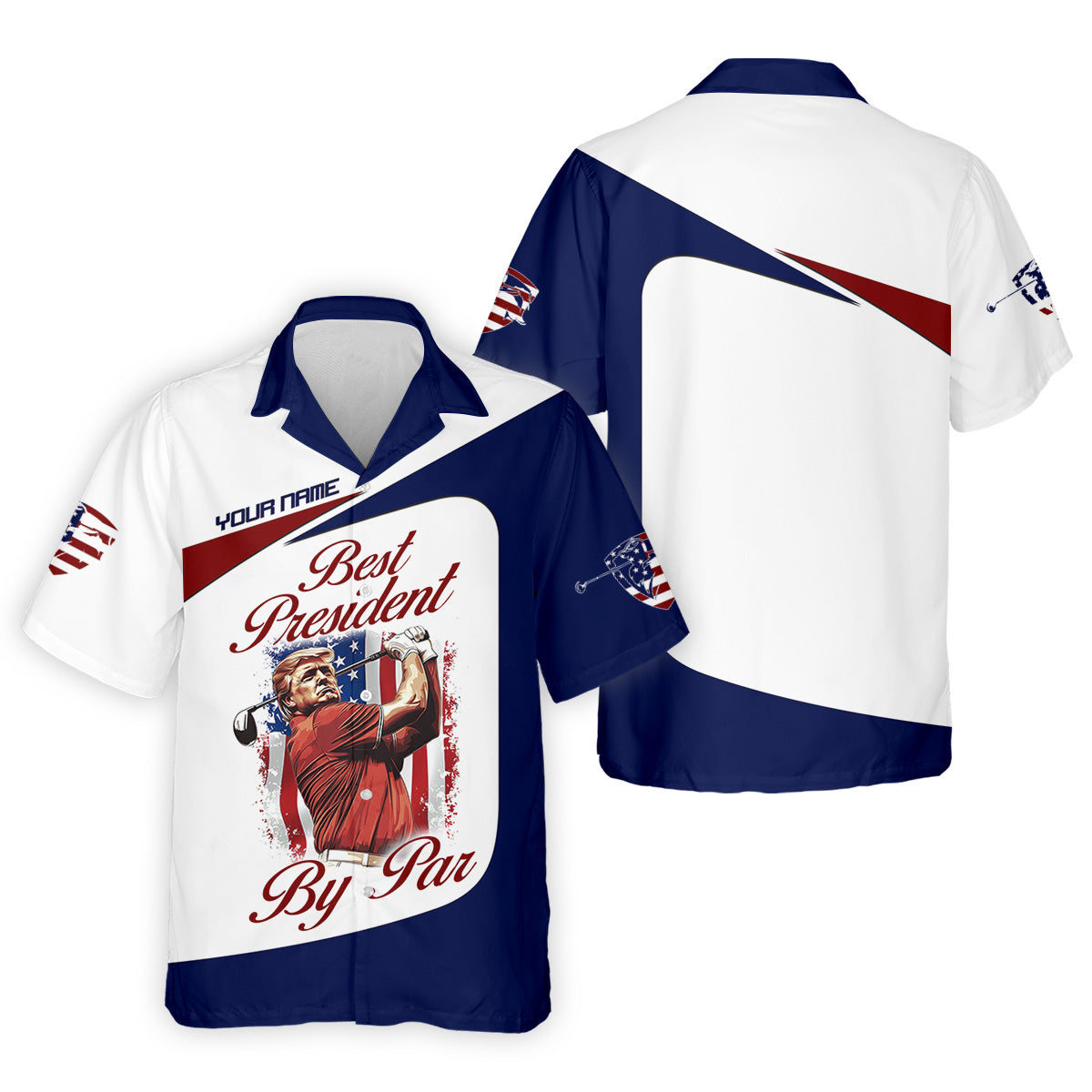 Trump Best President By Par Custom Funny Golf Polo Shirt For Men, Father Day Golf Gift - Image 5