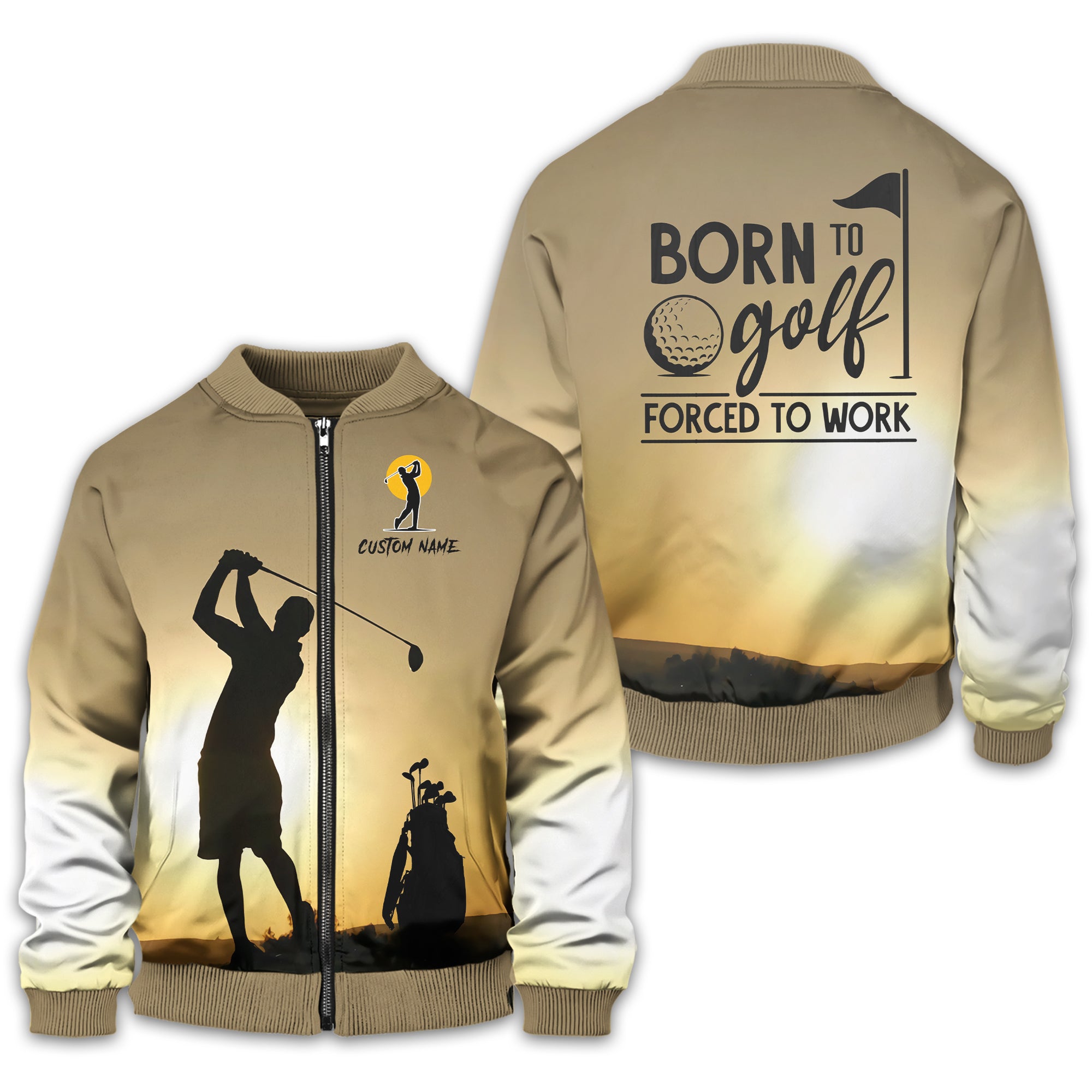 Born To Golf Forced To Work Custom Golf Polo Shirt, Golf Shirt, Gift For Golfers - Image 3