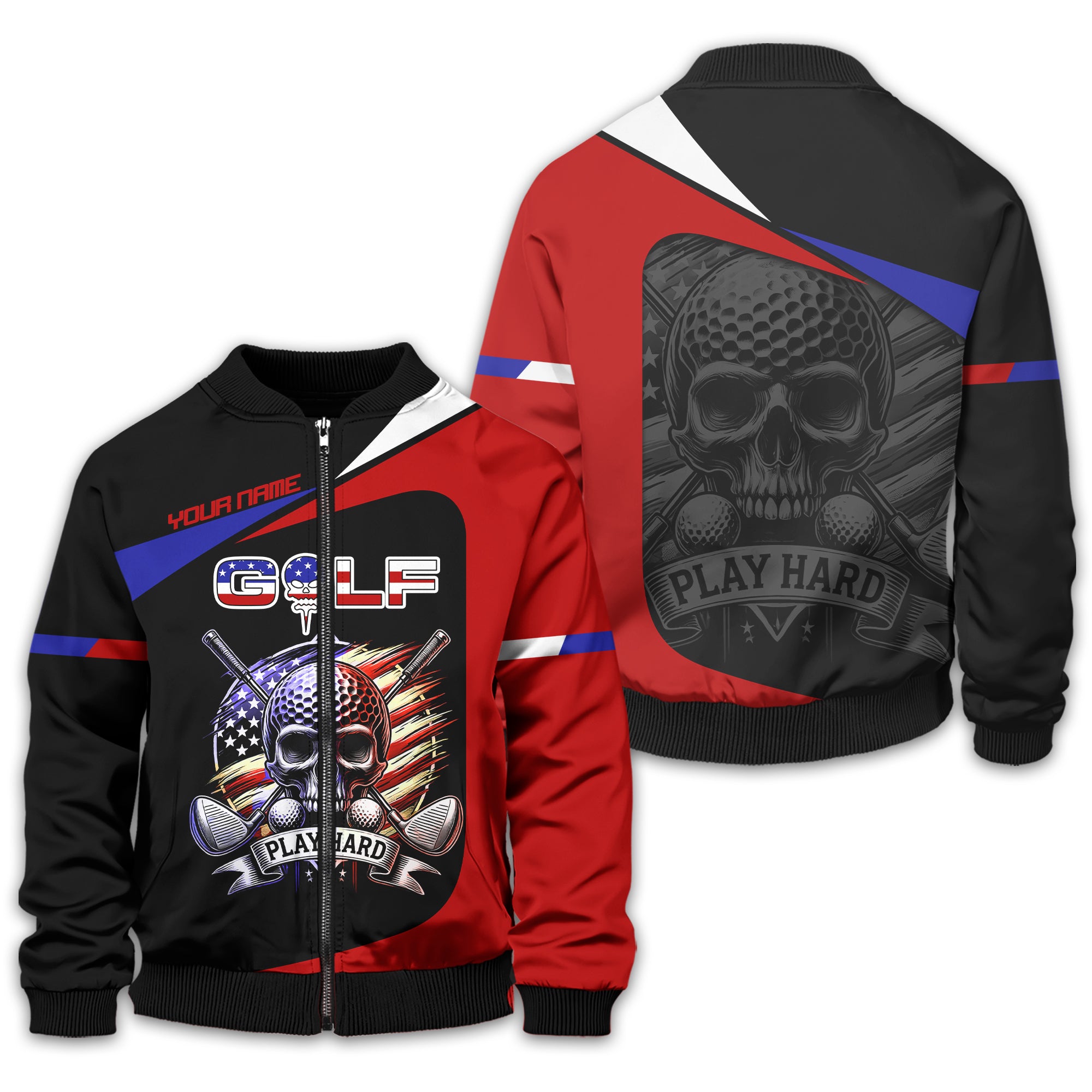Skull And Flag Golf Shirt For Men, Personalized Golf Shirt, Patriotic Golf Shirt, Gift For Golfers - Image 12
