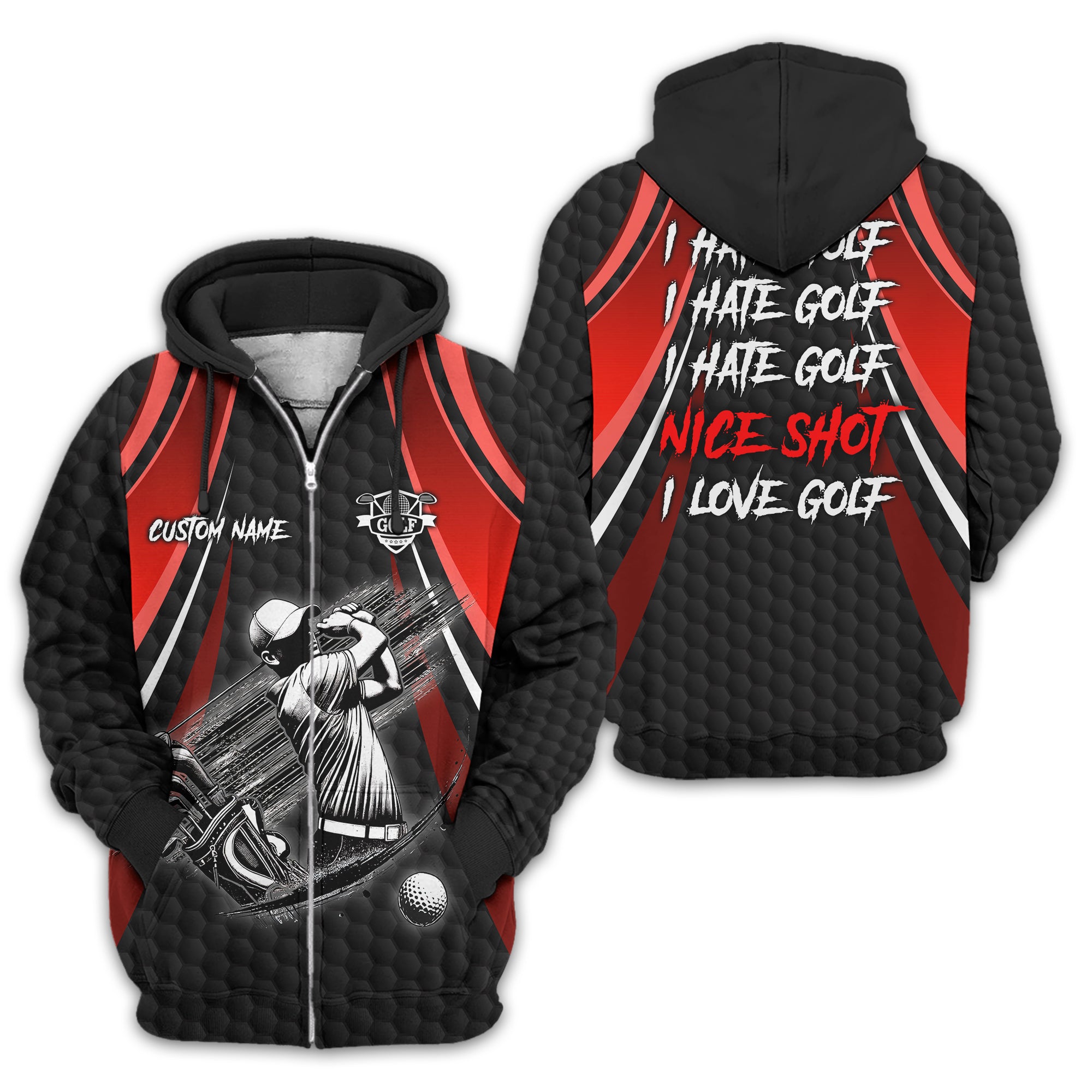 I Hate Golf Custom Men's Golf Polo Shirt, Funny Golf Shirt, Gift For Golfer - Image 81