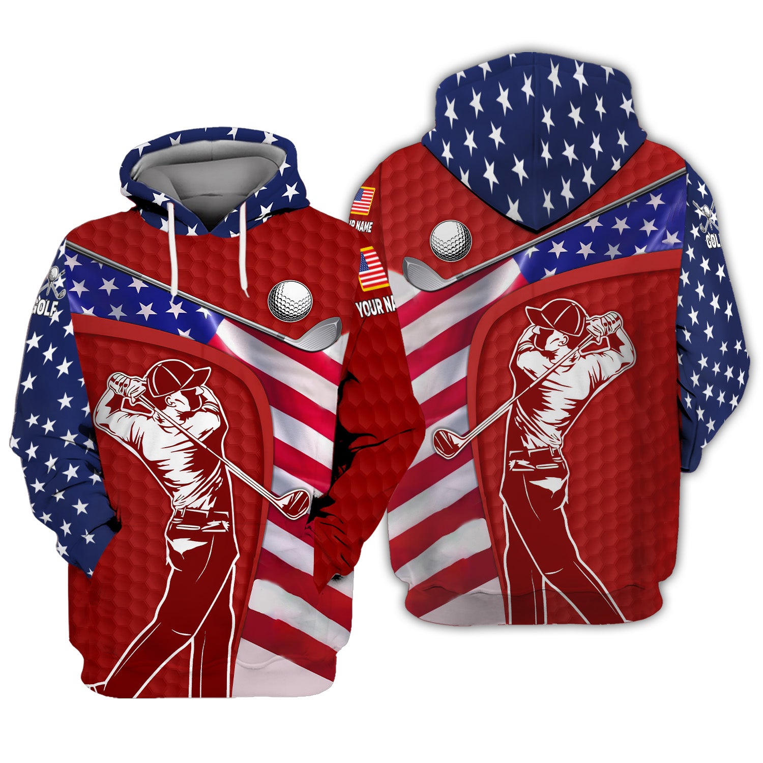 Red Custom Men's Golf Polo Shirt, Golfing Apparel, Mens Golf Gift - Image 4