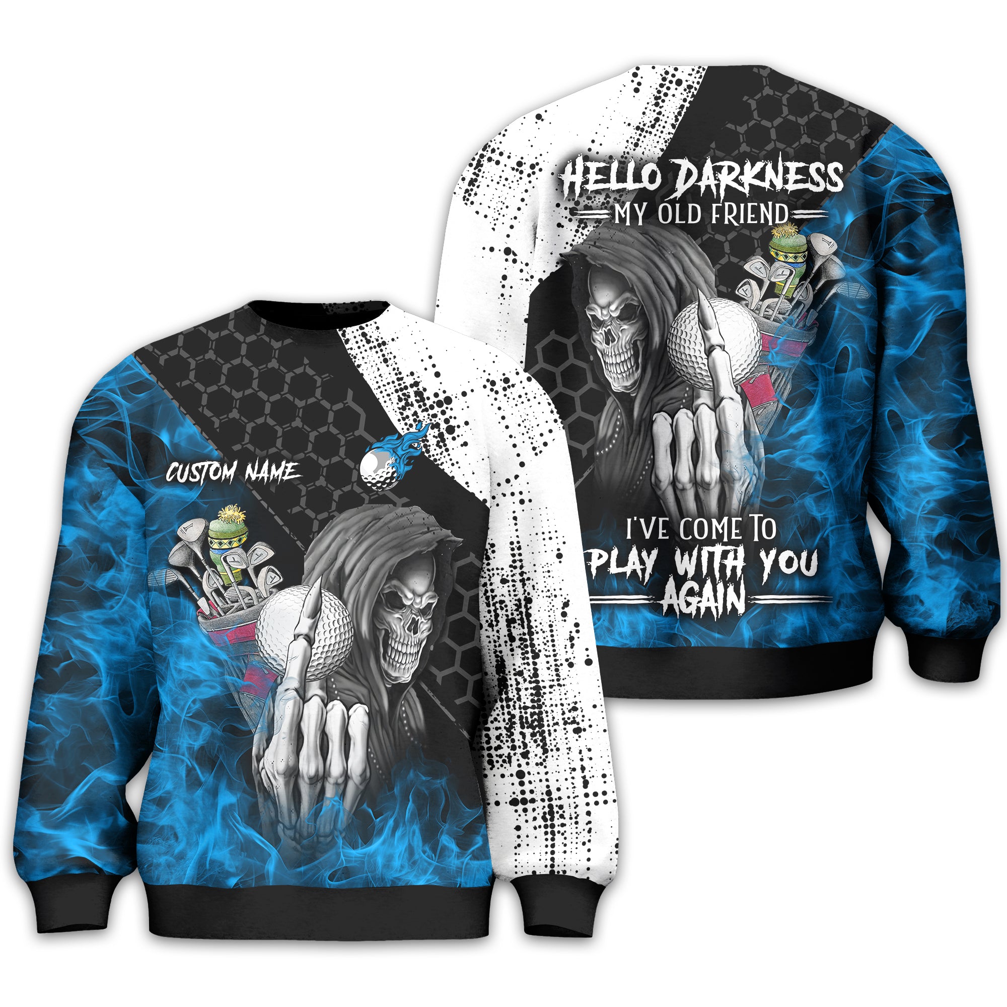Hello Darkness My Old Friend Custom Golf Shirt, Present For Golfer - Image 25