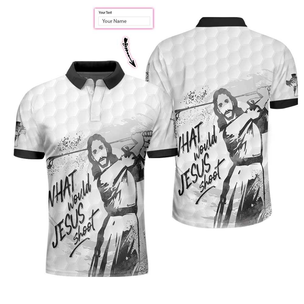 What Would Jesus Shoot Polo Golf Shirt, Golfing Apparel, Golf Clothing, Mens Golf Gift - Image 4