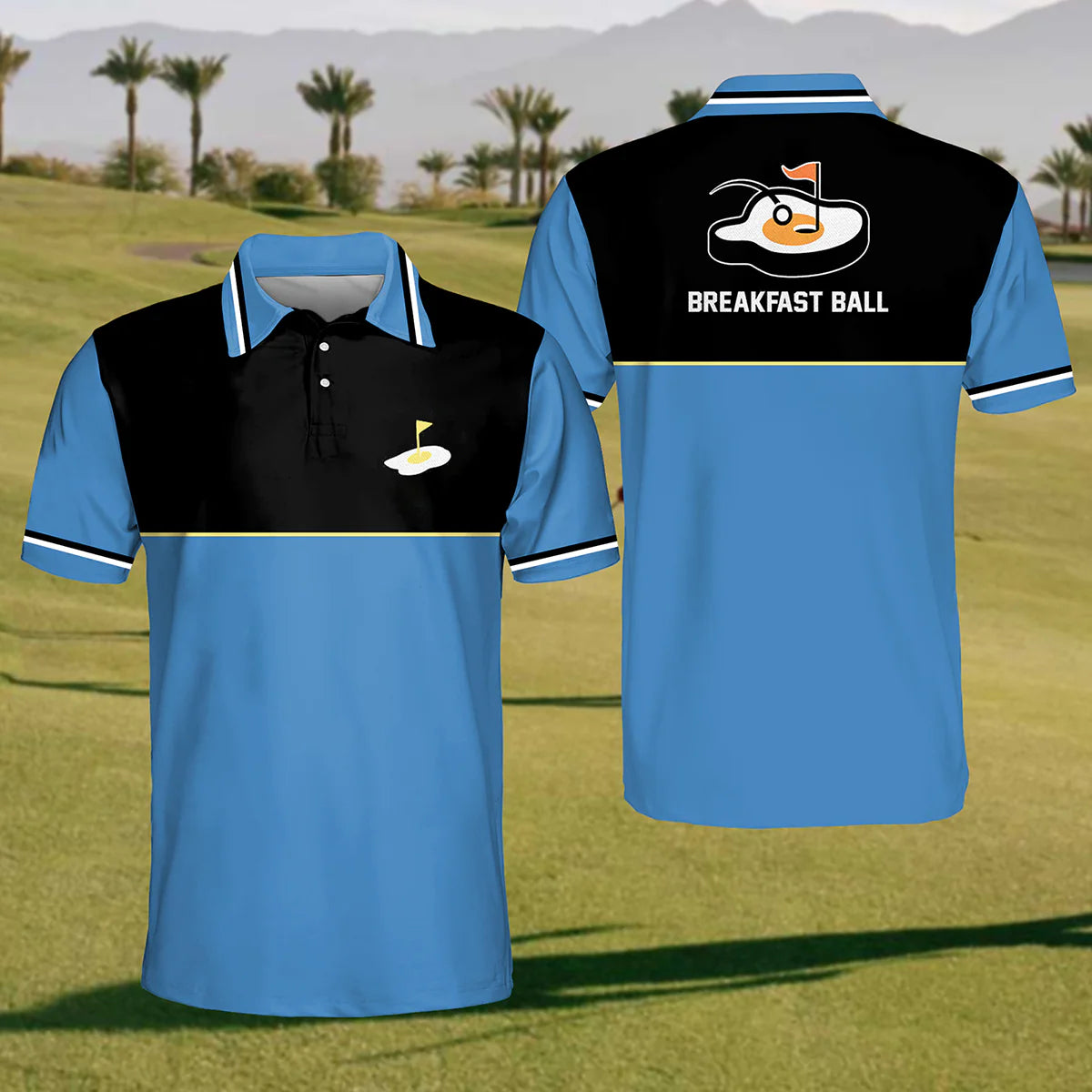 Sunny Side Swing Mens Golf Polo Shirt, Mens Golf Gift, Funny Golf Shirt
