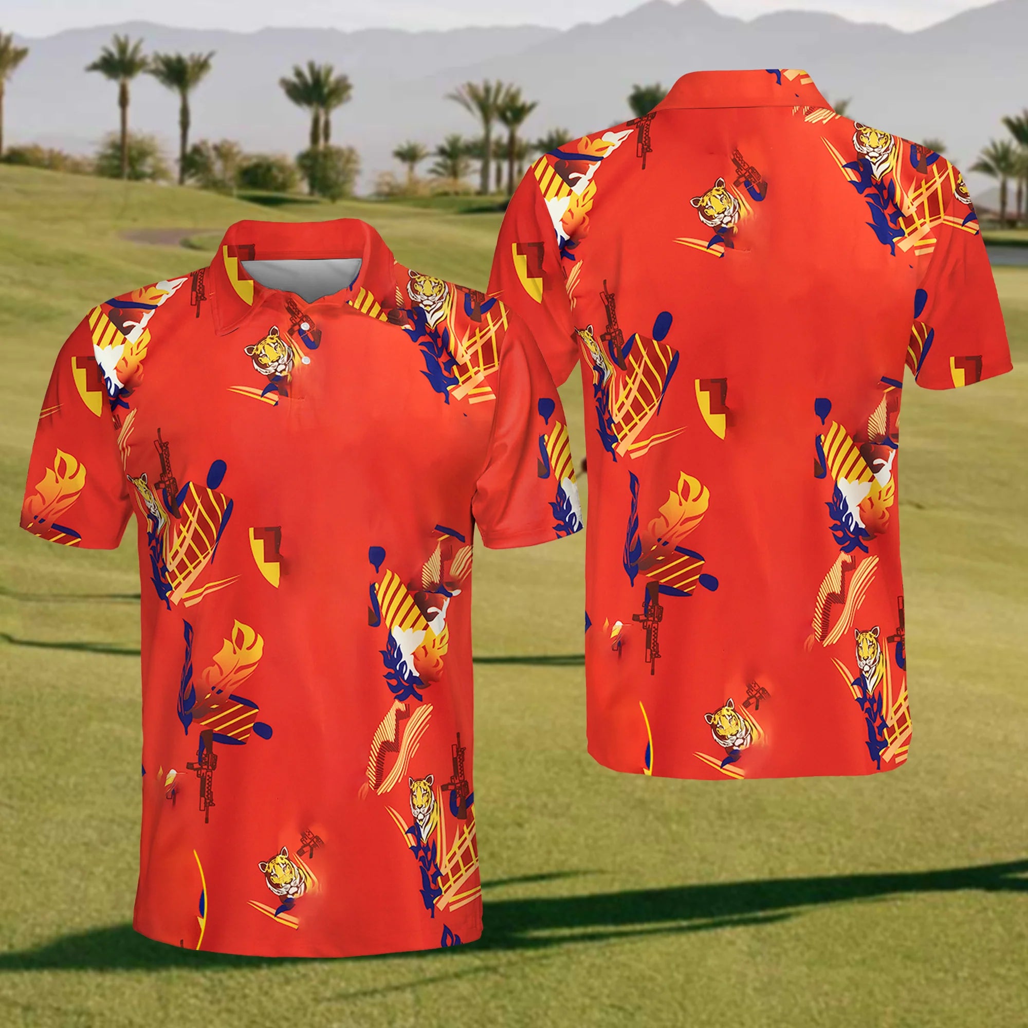 Urban Jungle Men's Golf Polo Shirt, Fathers Day Golf Gift