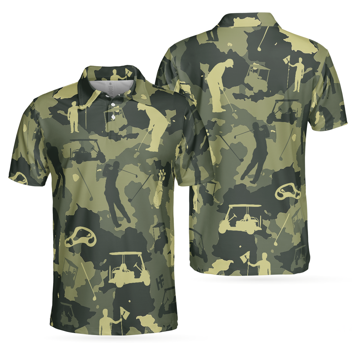 Camouflage Golf Polo Shirt, Golfing Apparel, Mens Golf Gift - Image 4