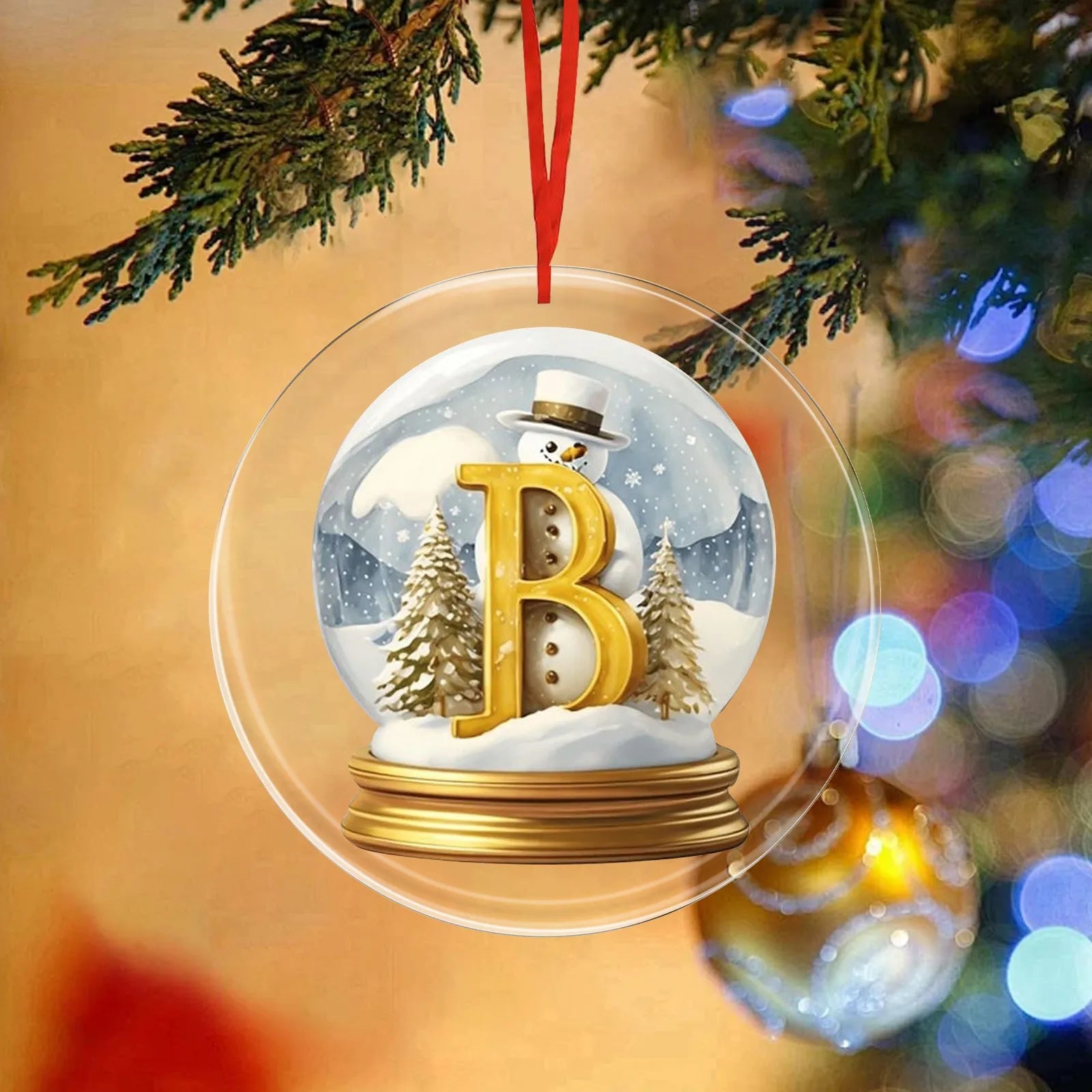 イエロークリスタルアクリルツリーオーナメント