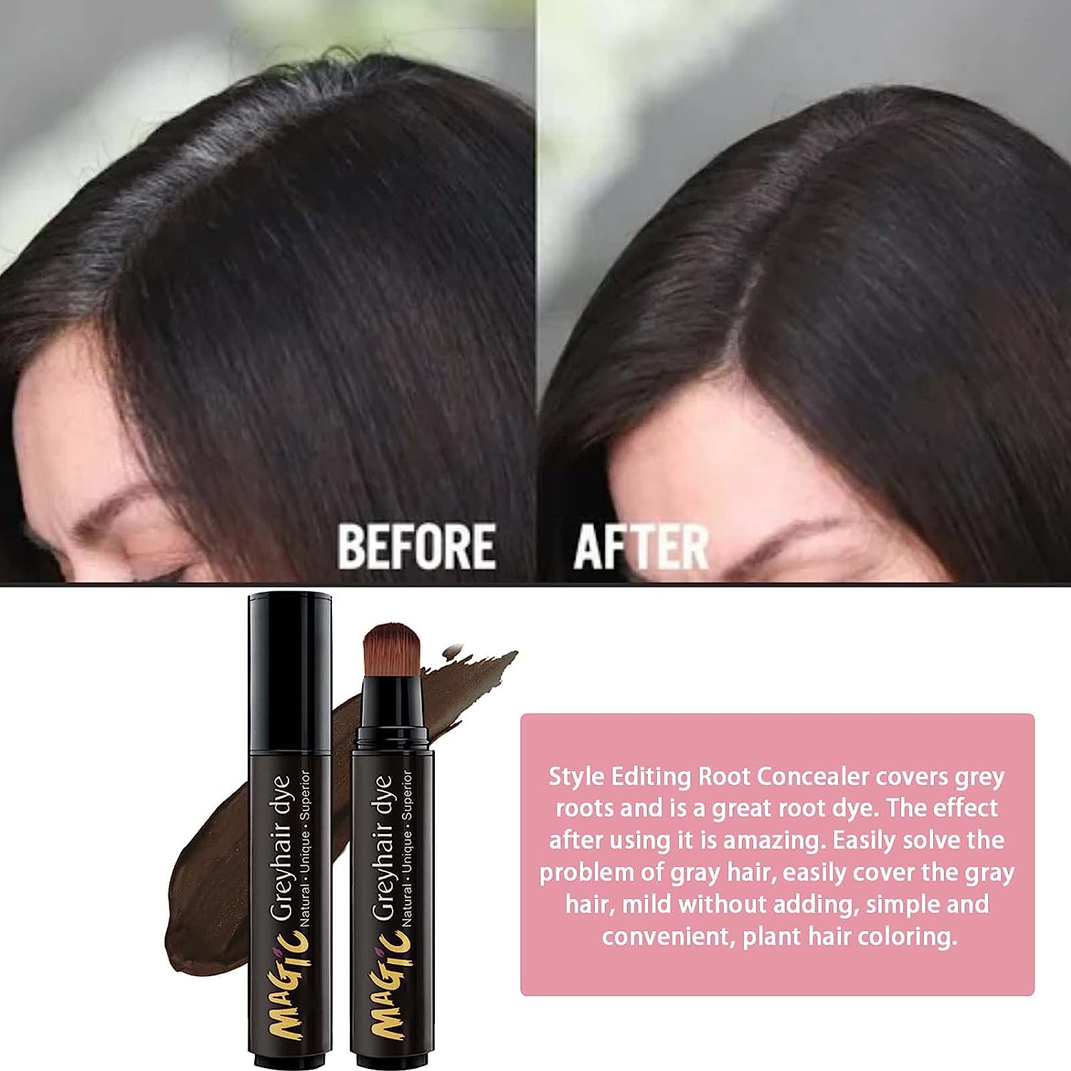 Ecosense Temporary Hair Color Root Touchup Quick Color Stick Black  Black  Price in India  Buy Ecosense Temporary Hair Color Root Touchup Quick Color  Stick Black  Black online at Shopsyin