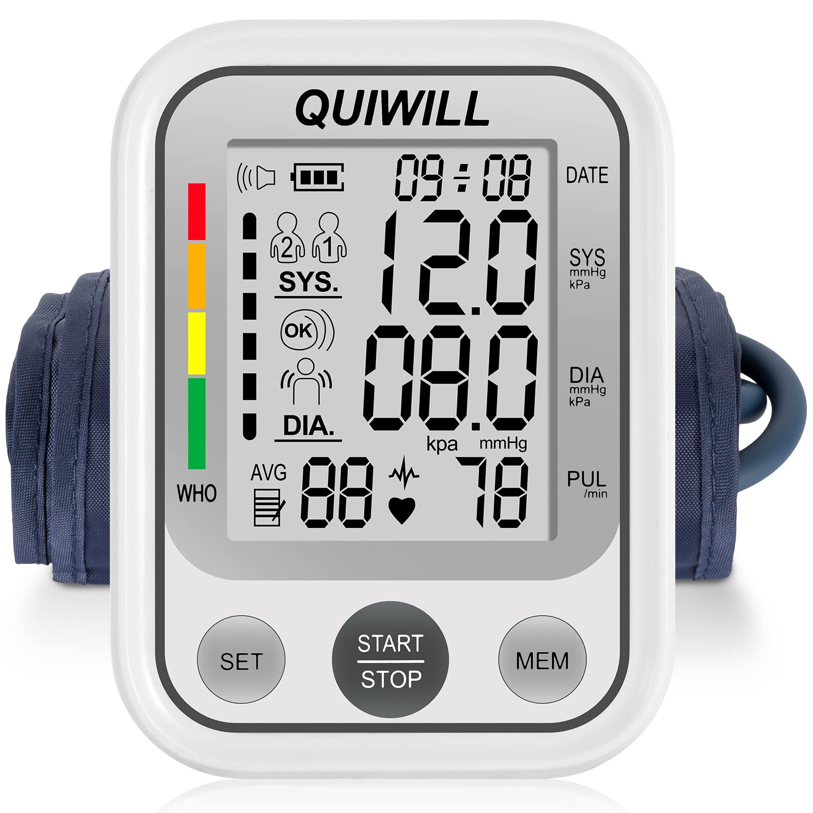 AVICHE Automatic Digital Arm Blood Pressure Monitor | Large Backlight LCD  Display | Talking Pulse Rate 22-42cm BP Cuff Machine | Include Plug