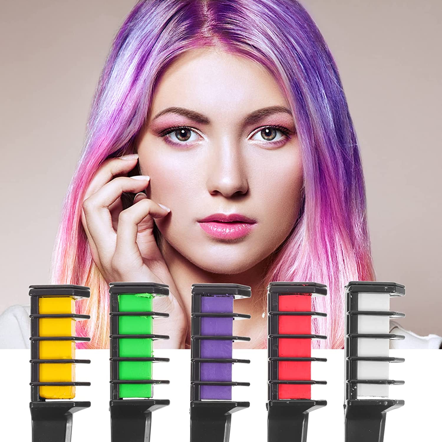 Kalolary 12 Color Disposable Temporary Hair Chalk for Christmas Hair Chalk  Pens Crayon Face Paints Washable