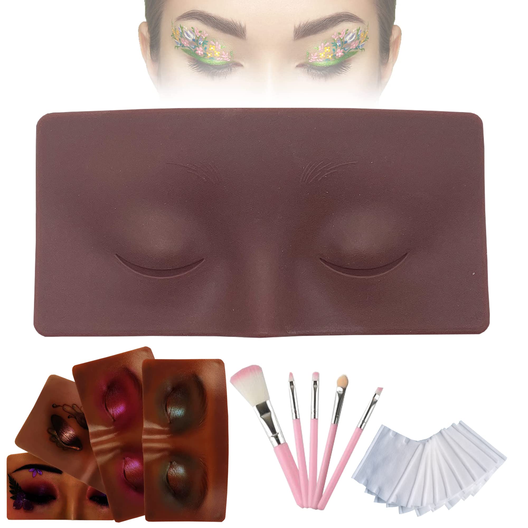 Silicone Makeup Mannequin Set with Makeup Brush - icyant Practice