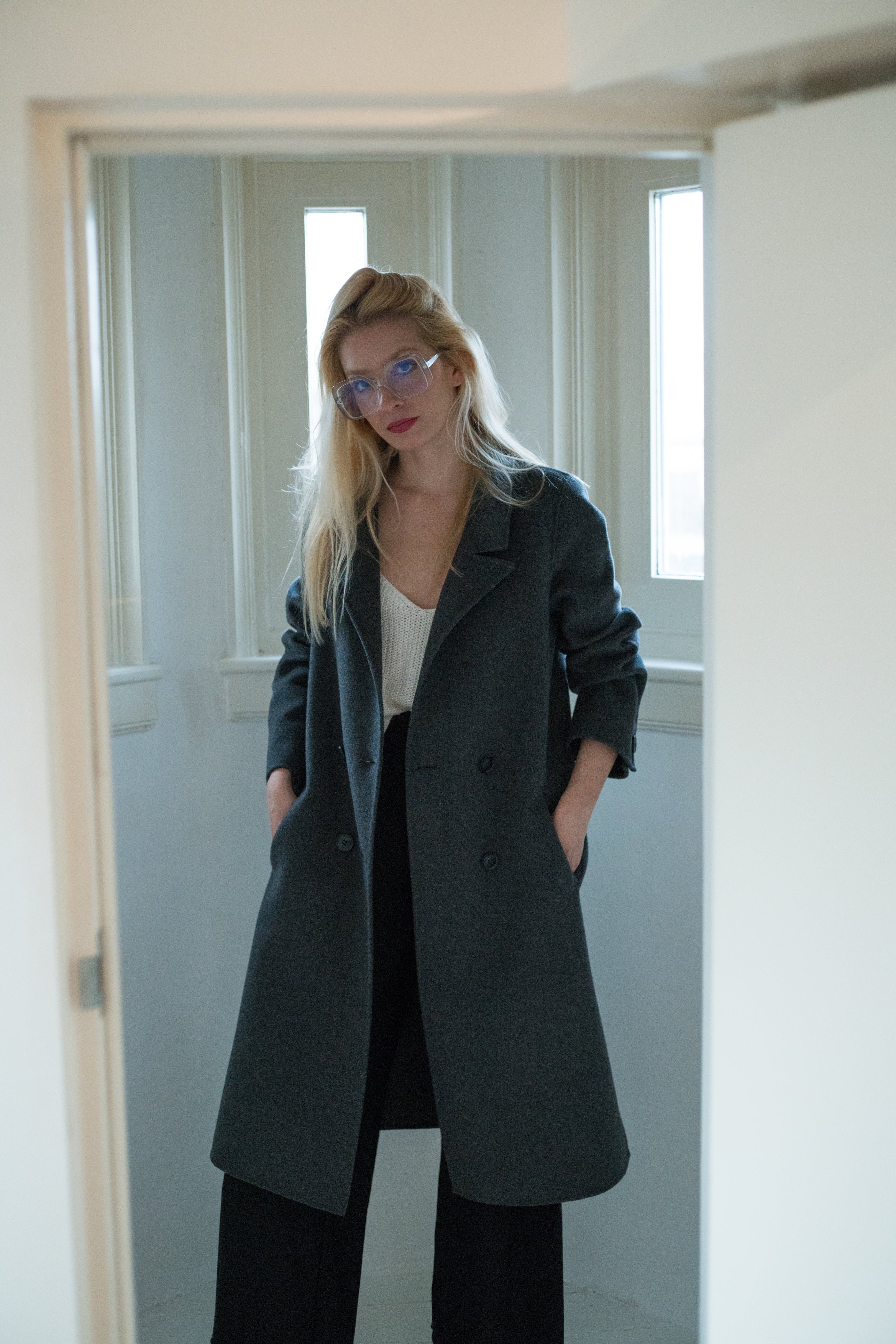 grey wool coat