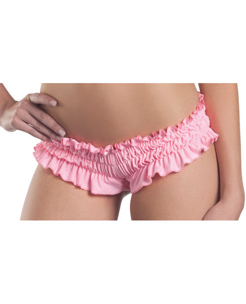 Mini Ruffled Booty Shorts Pink Xl