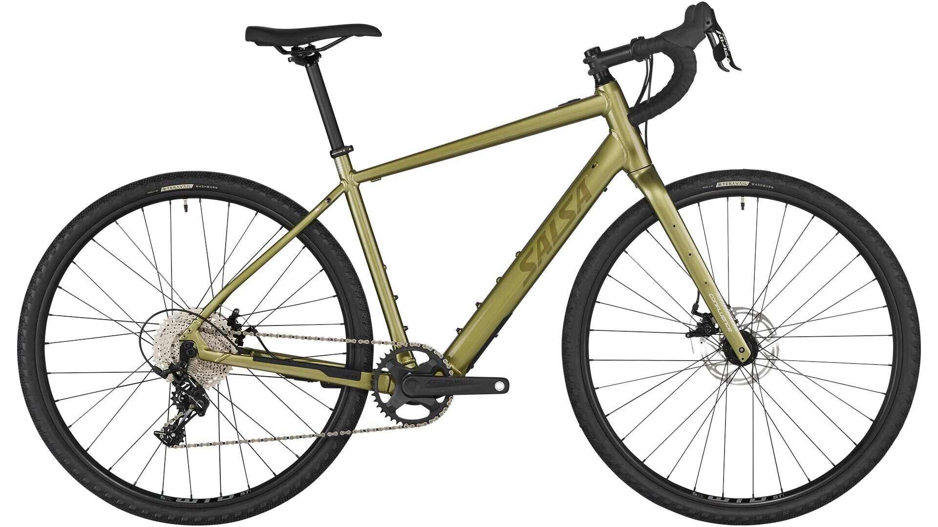 Salsa Confluence Drop Bar Apex 1 Ebike - 700c, Aluminum, Avocado Green, 53cm