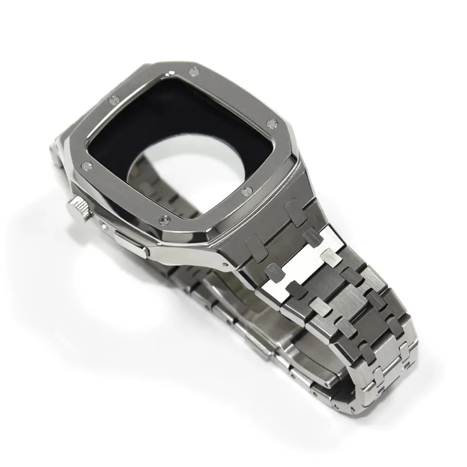 Apple Watch Case 45mm 44mm Stainless Steel - Polished Silver