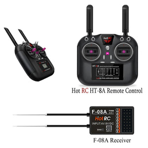 HotRC HT-8A Remote Control 2.4G 8CH 4.5-9V PWM FHSS Transmitter with F-08A Receiver For Remote Controlled Toys - QX-Motor