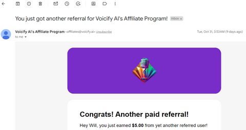 Voicify Affiliate Sales