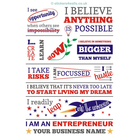 Entrepreneur motivational wall sticker