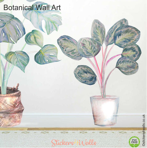 watercolour plant wall sticker