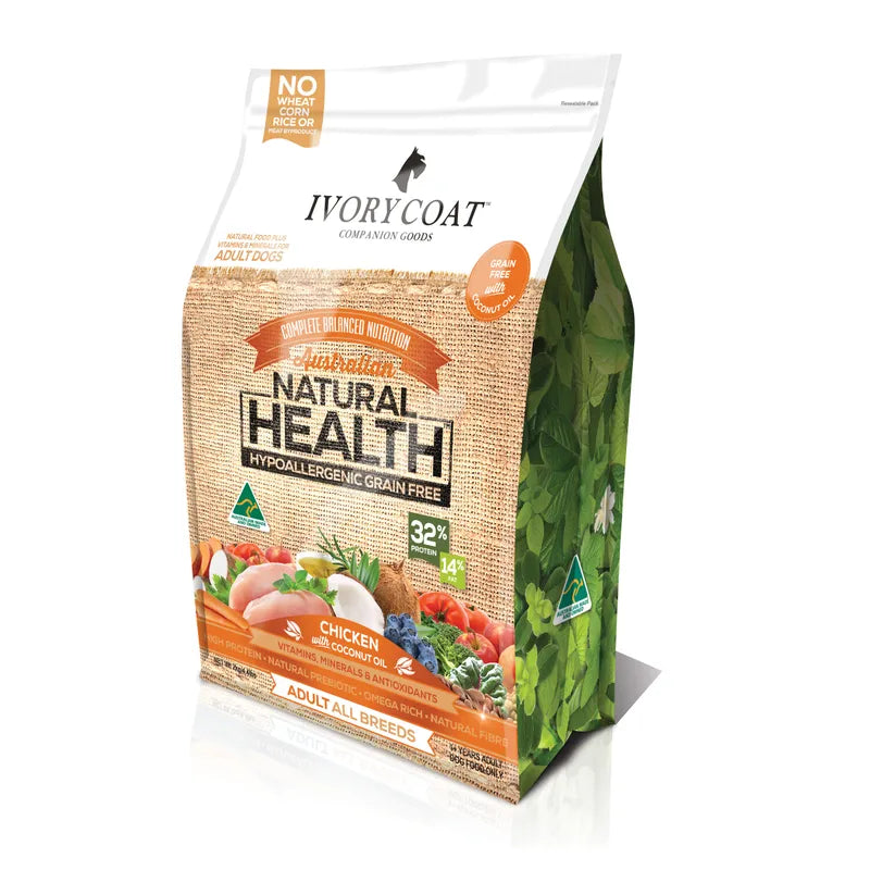 Ivory Coat Adult Dog Chicken & Coconut Oil weight:13KG Not recommended for: