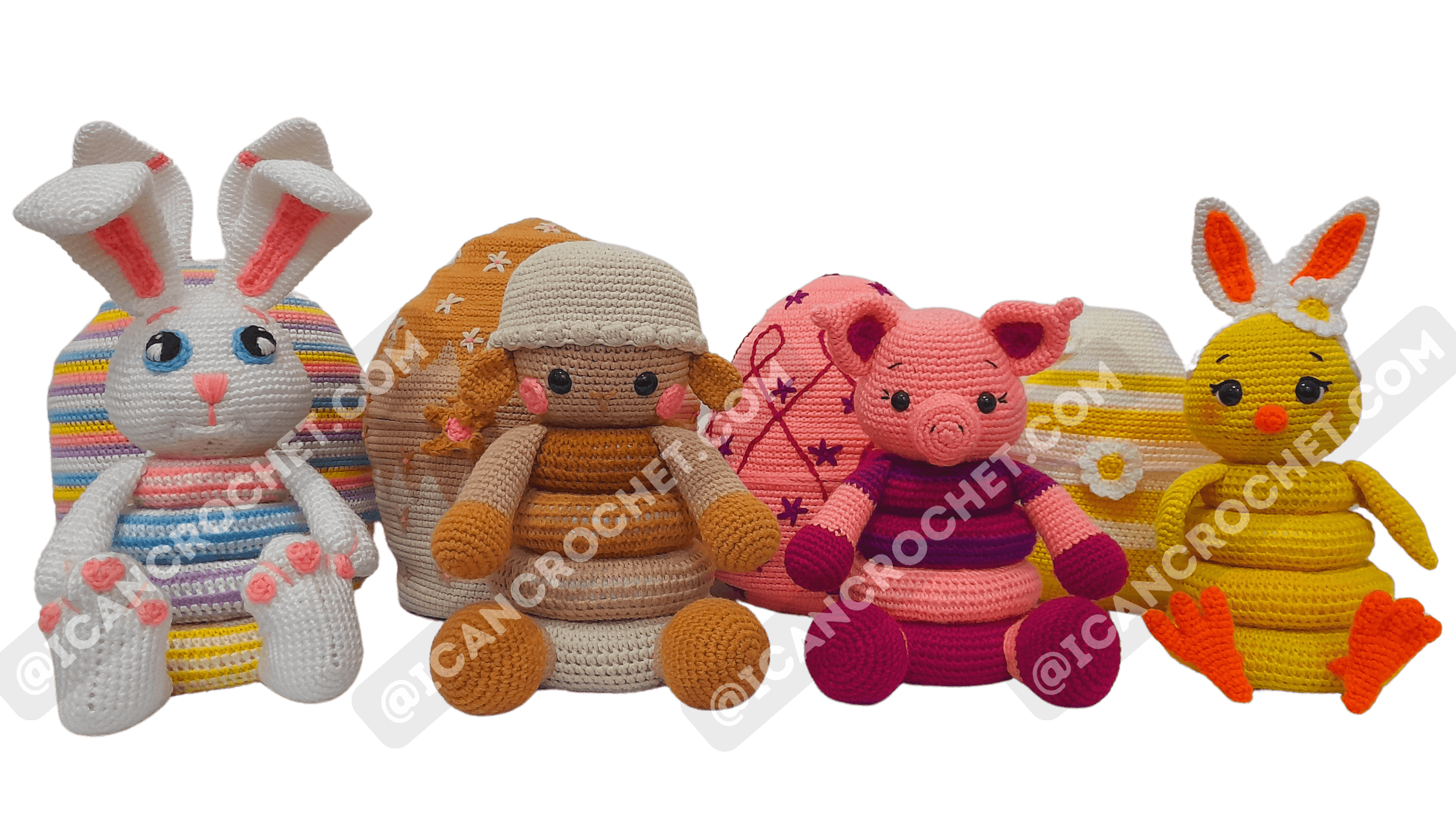 Amigurumi cartoon crochet stacking toys crochet patterns