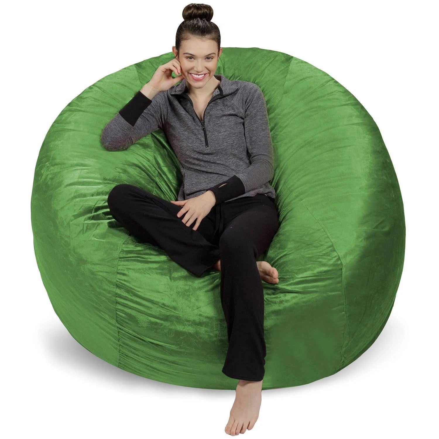 6-Foot Bean Bag Chair Large Memory Foam Bean Bag Lime