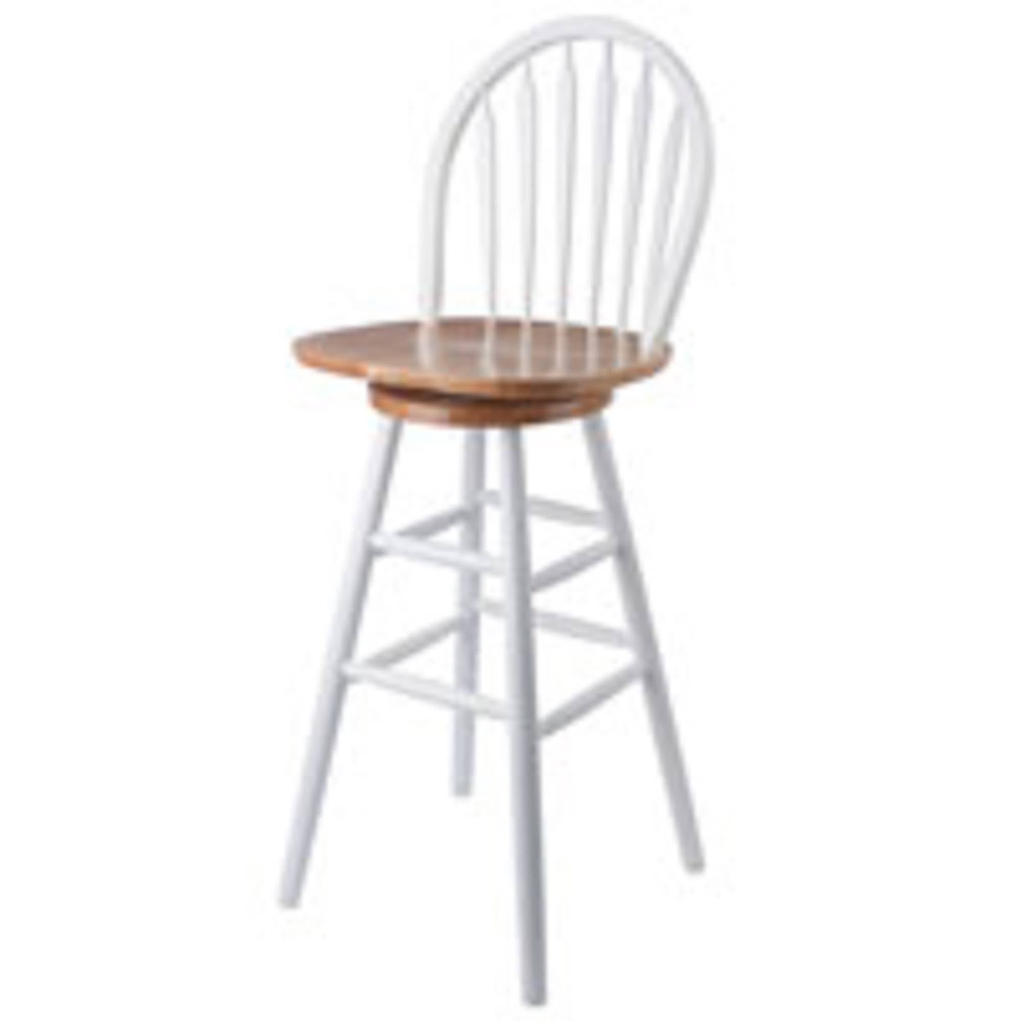 45.50 Beige and White Wagner Arrow-Back Stool with Swivel Seat