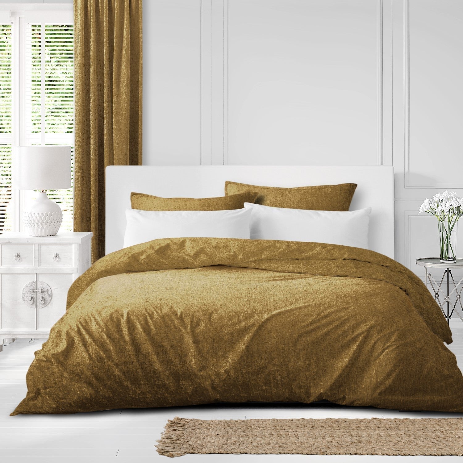 Juno Velvet Gold Duvet Cover - Open Box