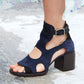 Summer Black Platform Sandals Chunky Block Heels Punk Shoes Gothic Ladys Sandalias Rome Womens Gladiator Sandal Platform