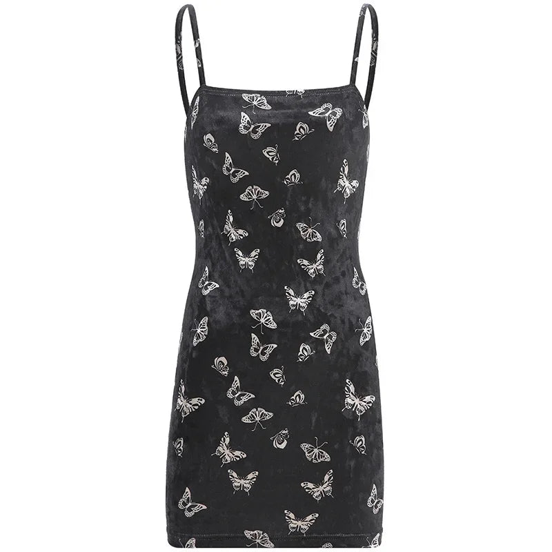 Gothic Spaghetti Strap Backless Black Dress for Women - Image 6