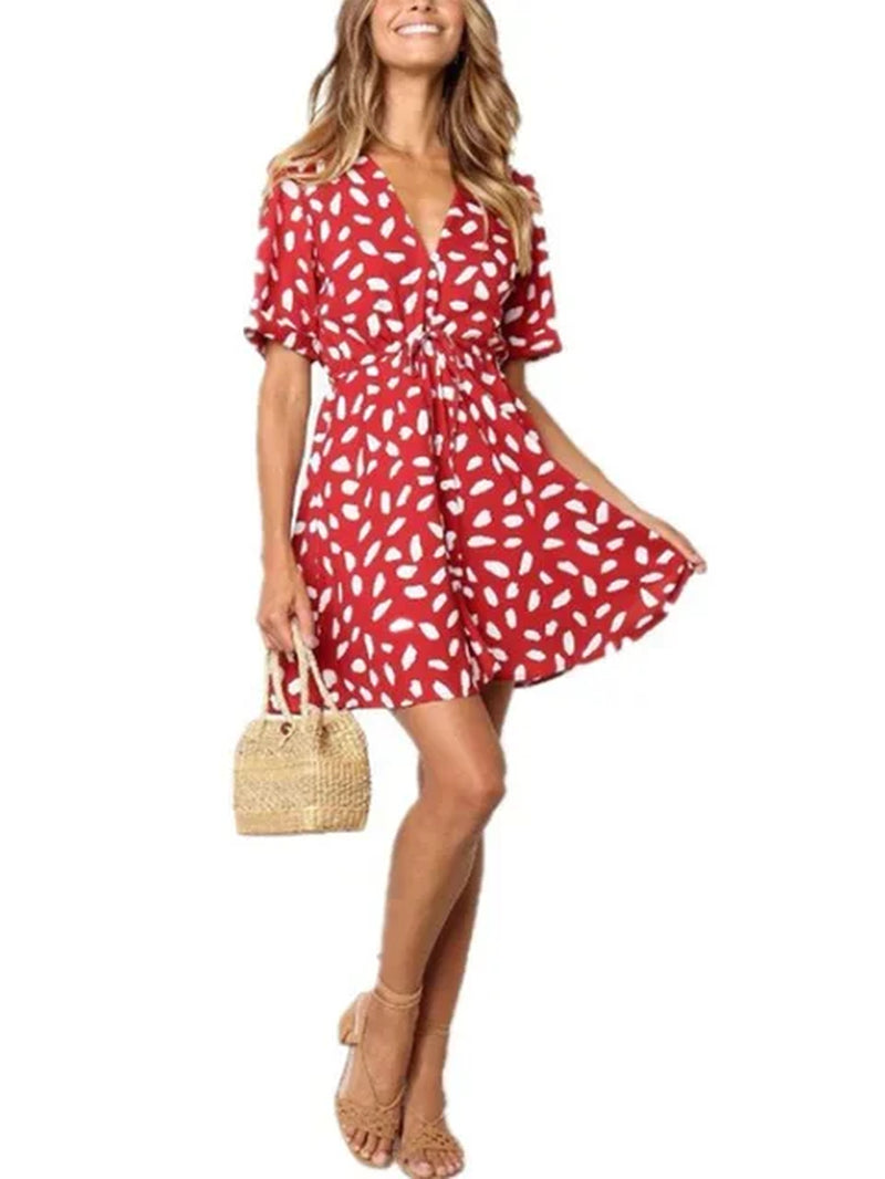 White Sand Spot Mini Summer Dress Women Beach Sundress - Image 9