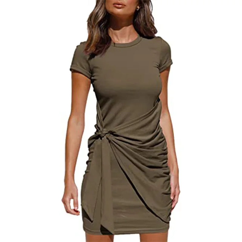 Summer Women's Sexy Solid Color Mini Dress