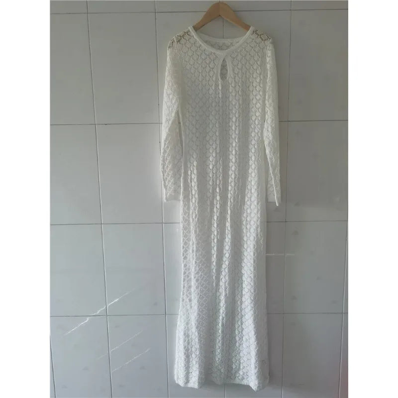Summer Hollow Out Knitted Beach Dress - Sexy Swim Cover - Image 8